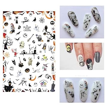 Amazon Com Idoxe Halloween Nail Art Halloween Nail Stickers And Decals For Women Girls Kids Holiday Nail Art Supplies 3d Adhesive Nail Art Fun And Scary Halloween 1 Arts Crafts Sewing