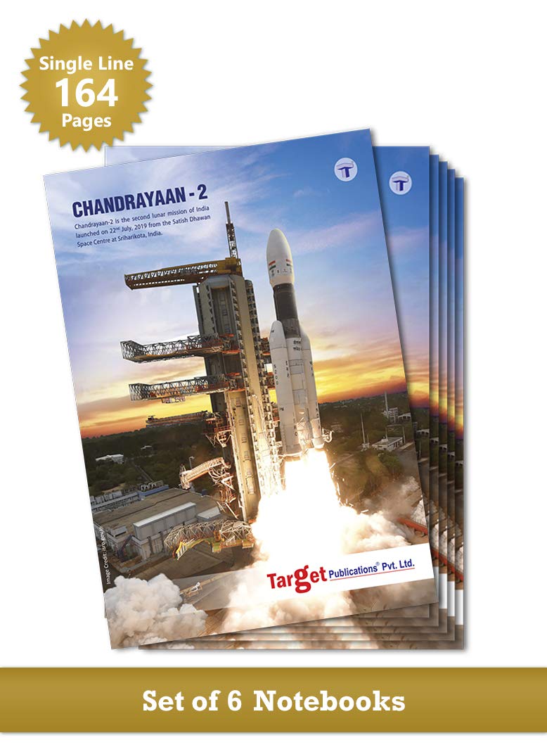 TARGET PUBLICATIONS Long Notebooks A4 Size | 164 Ruled Pages | Pre Printed Numbered Pages | Soft Bound Cover | 20 cm x 28 cm Approx | For School, College and Office use | Set of 6 | GSM 58