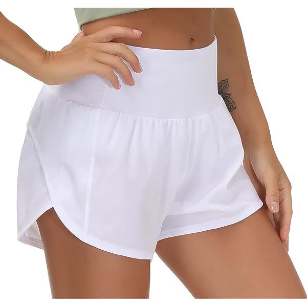 Athletic Shorts White High Waisted Spandex Shorts Cueply Women's