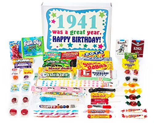 Woodstock Candy ~ 1941 78th Birthday Gift Box of Nostalgic Retro Candy Mix from Childhood for 78 Year Old Man or Woman Born in 1941