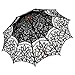 Remedios(19 colors) Wedding Embroidery Cotton Lace Sun Parasol Umbrella Black