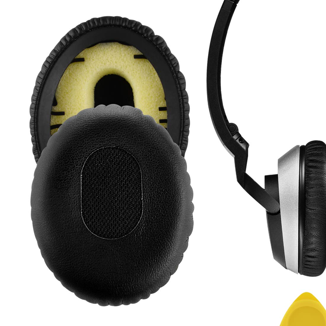 Geekria Replacement Ear Pads Compatible with Bose On-Ear OE, OE1, QuietComfort 3 (QC3) Headphones Ear Cushions, Repair Parts (Black)
