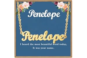 Ldurian Custom Name Necklace Personalized | Name Pendant Necklace Christmas Gifts | 14K Gold Dainty Name Plate Charm Necklaces for Birthday