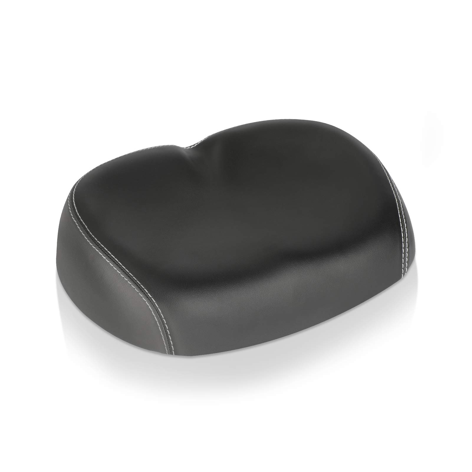 CestMall Large Soft No Pressure Bike Saddle Padded, PU Nose-free Wide Comfortable Replacement No pressure Bicycle Seat Cushion With Double suspension suspension bow for Road/Mountain/Folding Bike