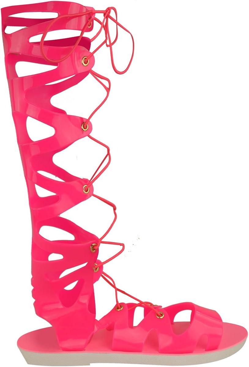 jelly gladiator sandals knee high