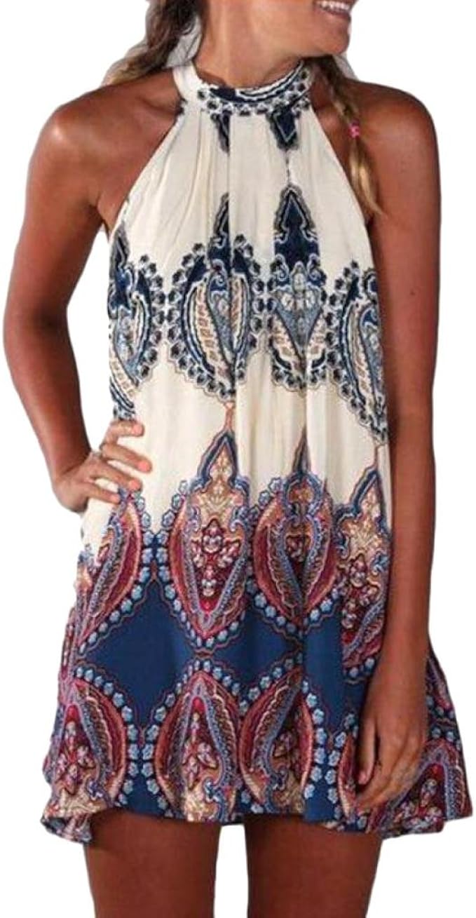 boho halter neck dress