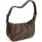 tomtoc 3.5L Puffer Sling Crossbody Bag for Women Trendy, Nylon Quilted Crescent Shoulder Bag Purses for Cellphone and Daily Essentials, Puffy Travel Hobo Handbag with Adjustable Strap & Inner Pockets
