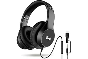 MartiAudio Wired Headphones for Adults, Premium Over-Ear Headset with Hi-Fi Stereo Sound, Noise-Isolating Ear Cushions, Light