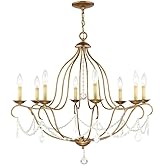 Livex Lighting 6428-48 Chesterfield 8 Light Chandelier, Antique Gold Leaf, 30" x 32"