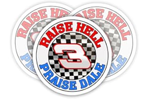 SODAVA 3Pcs Raise Hell Praise Dale Sticker, Racing Legend Earnhardt Sr Race Track No. 3 Stickers for Laptop Water Bottle Phone Accessory Boat Car Bumper Window Helmet, Stickers 3"x4".