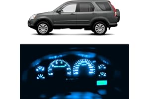 WLJH High Bright Ice Blue Instrument Panel Cluster Speedometer Gauge Tachometer 12V Full LED Light Package Kits for Honda CRV
