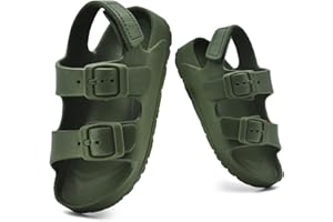 Naxbewu Toddler Unisex Adjustable Buckle Sandals – Comfortable Open Toe Beach & Pool Shoes for Boys & Girls with Back Strap