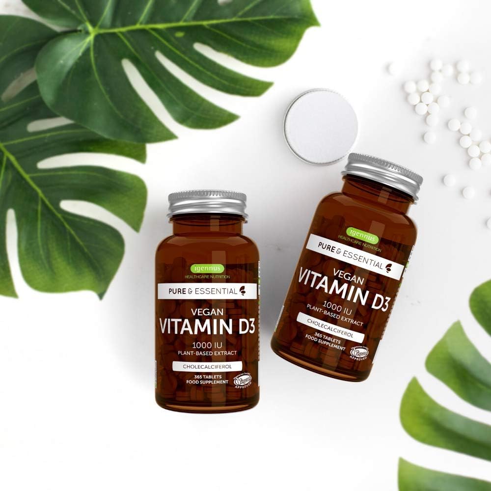 Igennus Pure & Essential, Vegan Vitamin D3, 1-Year Supply, 1000 iu, Natural Plant-Based Algae, Small Tablets for Kids & Adults - Image 3