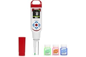 GIDIGI Digital pH Meter for Food Professional pH Meter for Fermentation with pH Calibration Kits (4.00/7.00/10.01) Spear Tip 