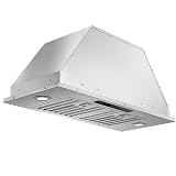 JOCO 30 Inch Range Hood Insert, 900 CFM Stainless Steel Built-In Kitchen Vent Hood, Convertible for Ducted or Ductless Installation, 4-Speed Gesture/Touch/Remote Control, Model B01-30G