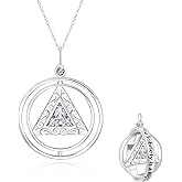 Senpotly Rotatable AA Sobriety Necklace for Women - Sterling Silver Hypoallergenic Recovery Triangle Symbol Pendant Mood Spinner Necklace Alcoholics Anonymous Gift for Addicts