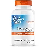 Doctor's BEST Serrapeptase, 40,000 SPU, Supports Sinus Health, Non-GMO, Vegan 90 Veggie Caps