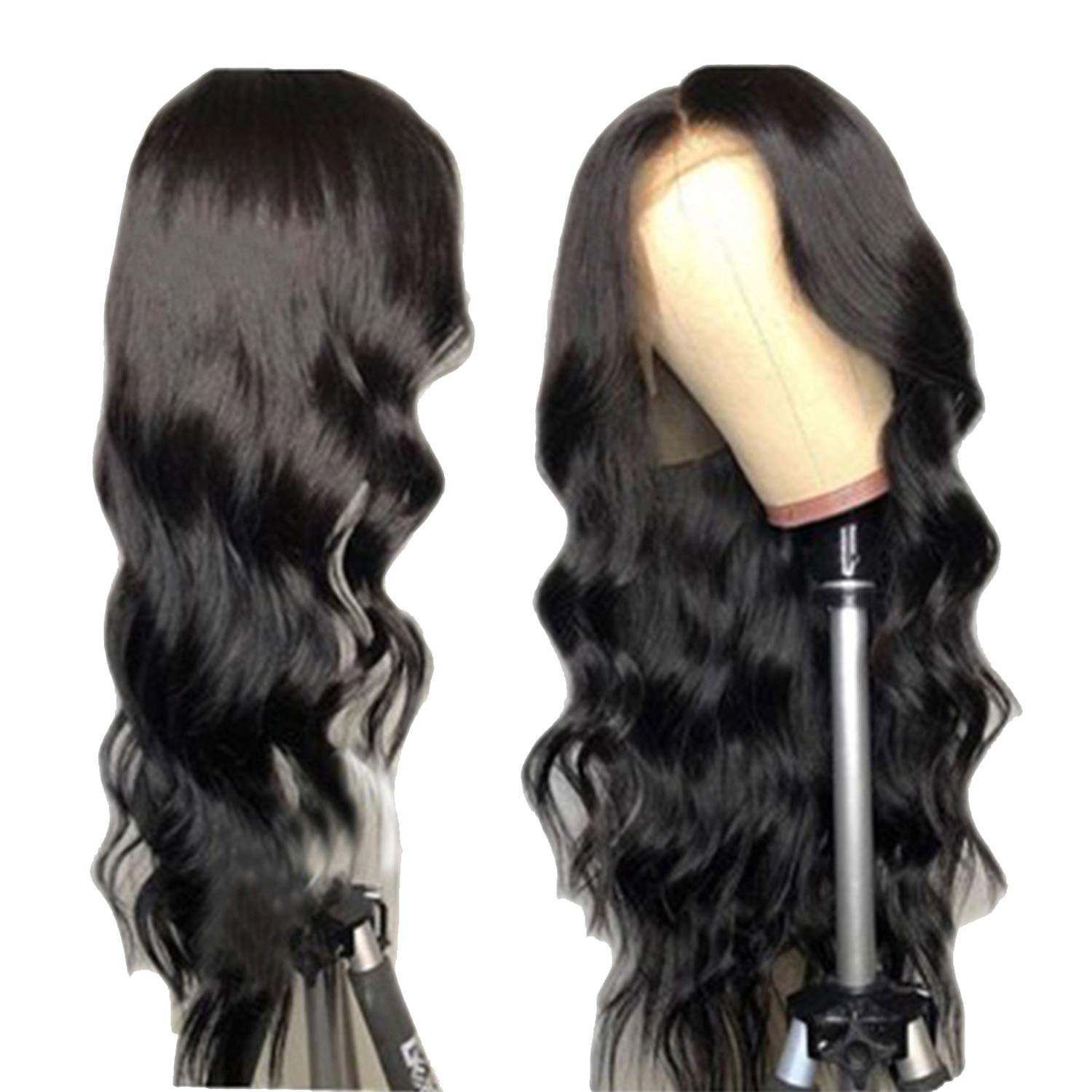 Body Wave Lace Front Human Hair Wigs For Women Pre Plucked Brazilian Hair Wigs 134 Bleached Knots Baby Hair,#1,8inches