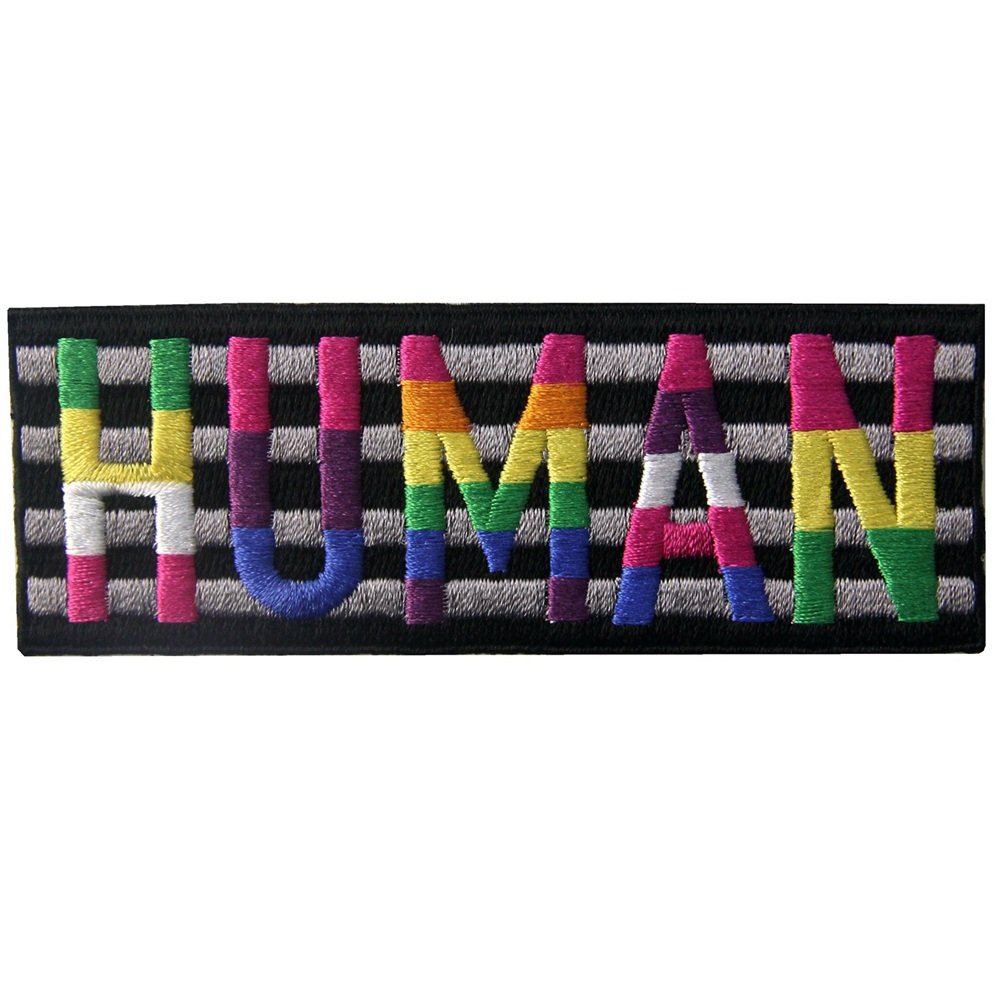 LGBT Human Retro Love Patch Embroidered Badge Iron On Sew On Emblem
