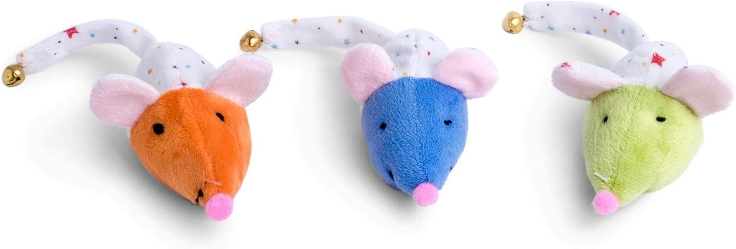 Petface (Little Petface) Mouse Face Kitten Cat Toy with Bell (One Supplied), Bell Mouse Faces