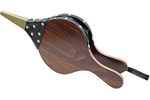 DYWISHKEY Bellows, Fireplace Bellows 15 Inch x 6.5 Inch, Air Bellow Fireplace Blower Leather Bellows Fire Bellows for Fireplaces, BBQ and Camping, Bellow with Hanging Leather Strap