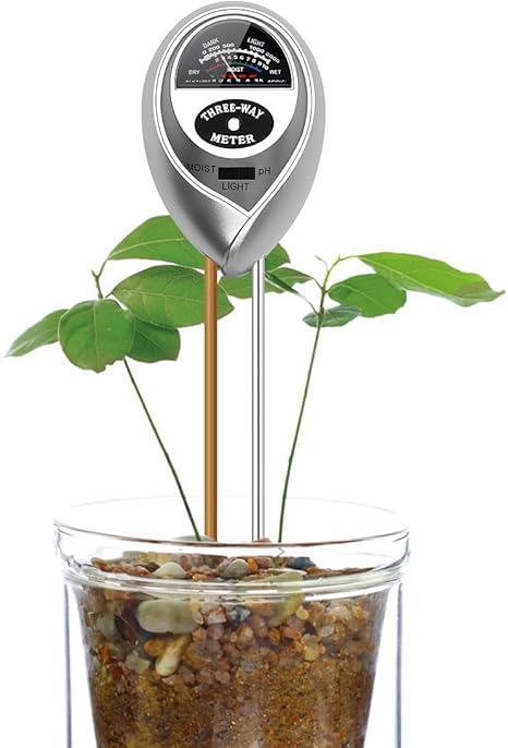 Amazon Ysber 3 In 1土壌ph水分水分計 酸性湿度日光庭園植物花湿ったテスター植物用ツール ゴールデン 測量用品