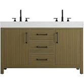 Elegant Kitchen and Bath 54" Double Bathroom Vanity in Chestnut Brown