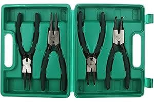 APACALI 4 Pack 9 inch Snap Ring Pliers Set Heavy Duty Internal/External Circlip Pliers Kit with Straight Bent Jaw Precision Spring Loaded Pliers for Ring Remover Retaining (Green)