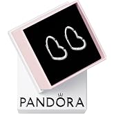 PANDORA Asymmetrical Heart Hoop Earrings | Sterling Silver, Jewelry for Women with Gift Box, Timeless Asymmetrical Design