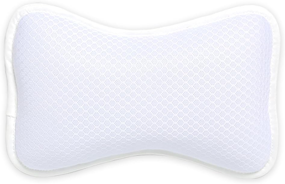 TakCool Non-Slip Bath Pillow with Suction Cups, Neck Shoulders Support Spa Pillow for Bathtub, Hot Tub, Quick Drying Anti Bacterial