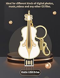 ZJR USB Flash Drives 128gb Cute Violin Shape Thumb