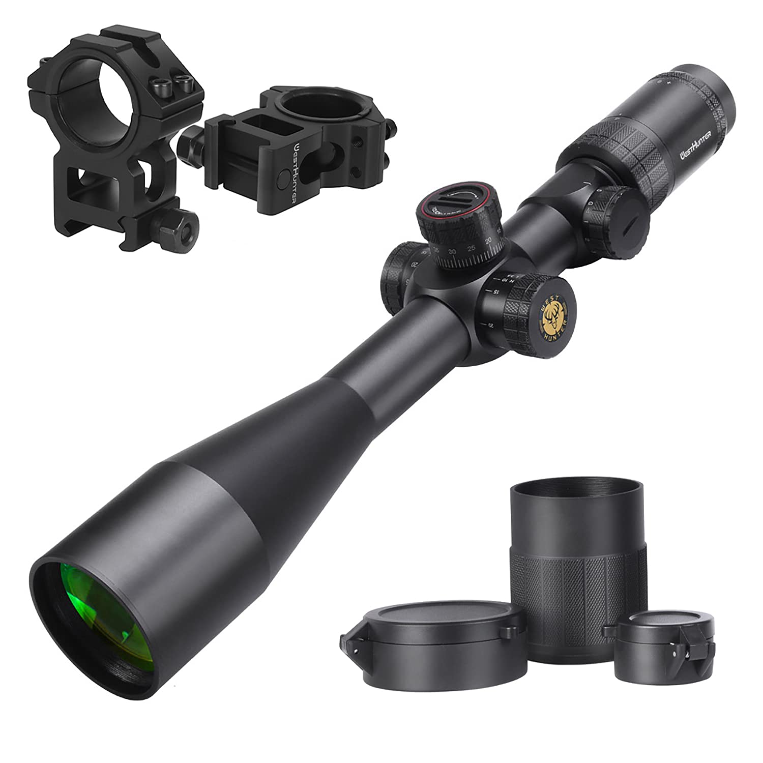 WestHunter Optics WHI 4-16x50 SFIR FFP Scope, First Focal Plane Red Green Illuminated Etched Glass Reticle, 30mm Tube Tactical Precision 1/10 MIL Scopes | Picatinny Kit C — image 1