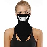 YAYOUREL Neck Gaiter Face Mask Bandanas for Men Women UV Face Scarf Cover Ear Loop Hole Facemask for Fishing Running Cycling