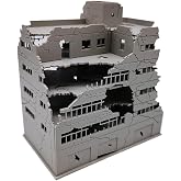 Scale 1/144 Ruined Damaged Building After War Assembling Model Outland Scene for DIY Sand Table Micro Landscape Ornaments Supply 5.1"x3.5" Models Railway Scenery City Ruin Abandoned Tall Office