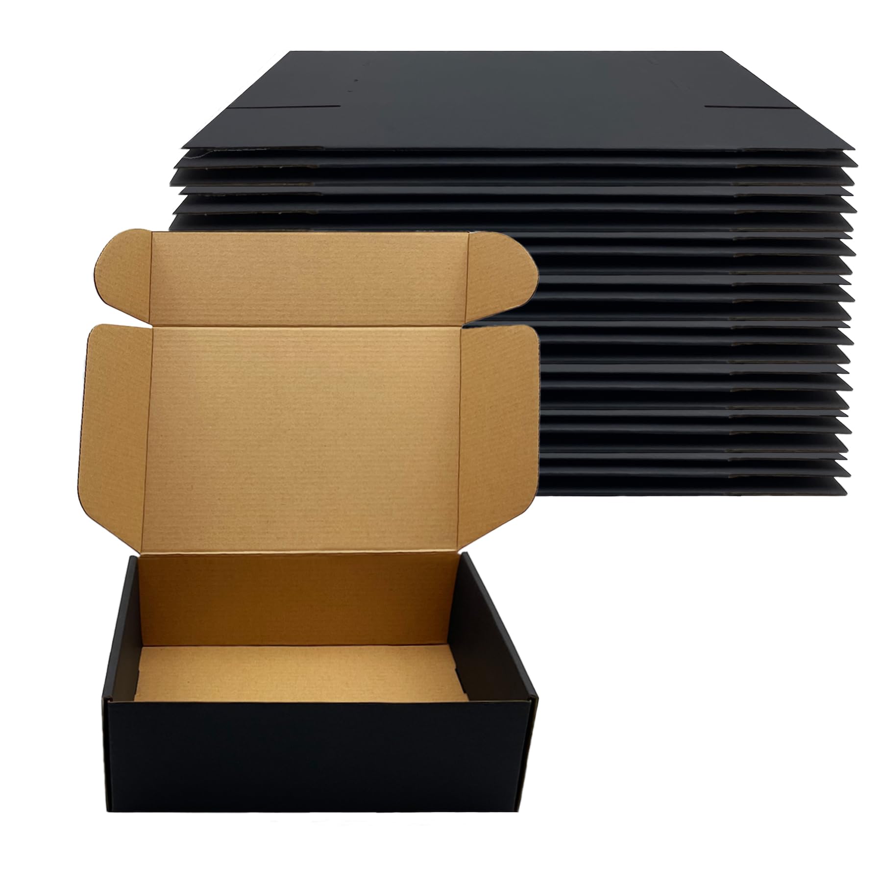 Photo 1 of 24 Pack 10x7x3 inch Black Shipping Boxes ?Cardboard Packaging Boxes for Mailing Shipping Corrugated Cardboard Boxes for Packaging Small Business Craft Flat Shipping Boxes Empty Gifts Giving Products