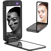 Vanmirr Compact UV Mirror with UV Camera for Sunscreen Test, 4 Inch Rechargable Travel Mirror Handheld Double-Sided Pocket Mirror for Skin Protection