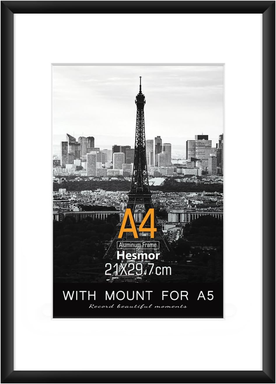 Hesmor A4 Aluminum Acrylic Picture Frame Black 8 x 12 Certificate Frame