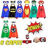 NeoHeroes Superhero Capes For Kids -8 Kids Cape and Masks +Bonus Belt Wristband