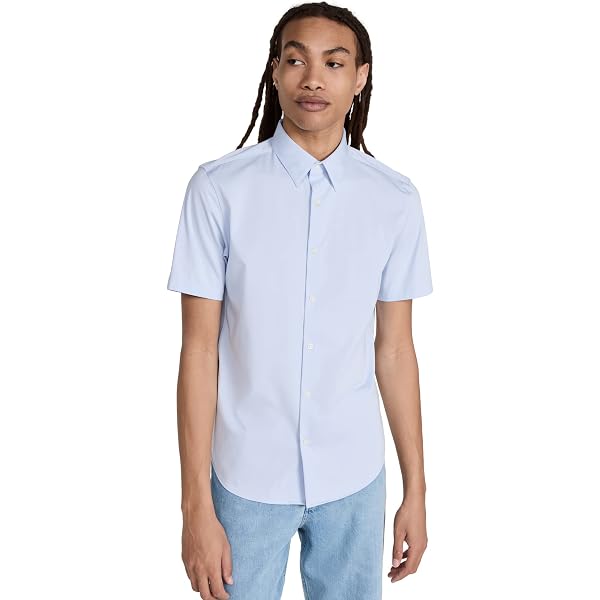 Theory Men's Structure Knit Irving Short Sleeve Shirt, White, S