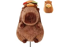 Funny Capybara Golf Club Head Cover, Small Size Fits Hybird and Irons, Large Size Fits Standard 460cc Driver Head, Plush Anim