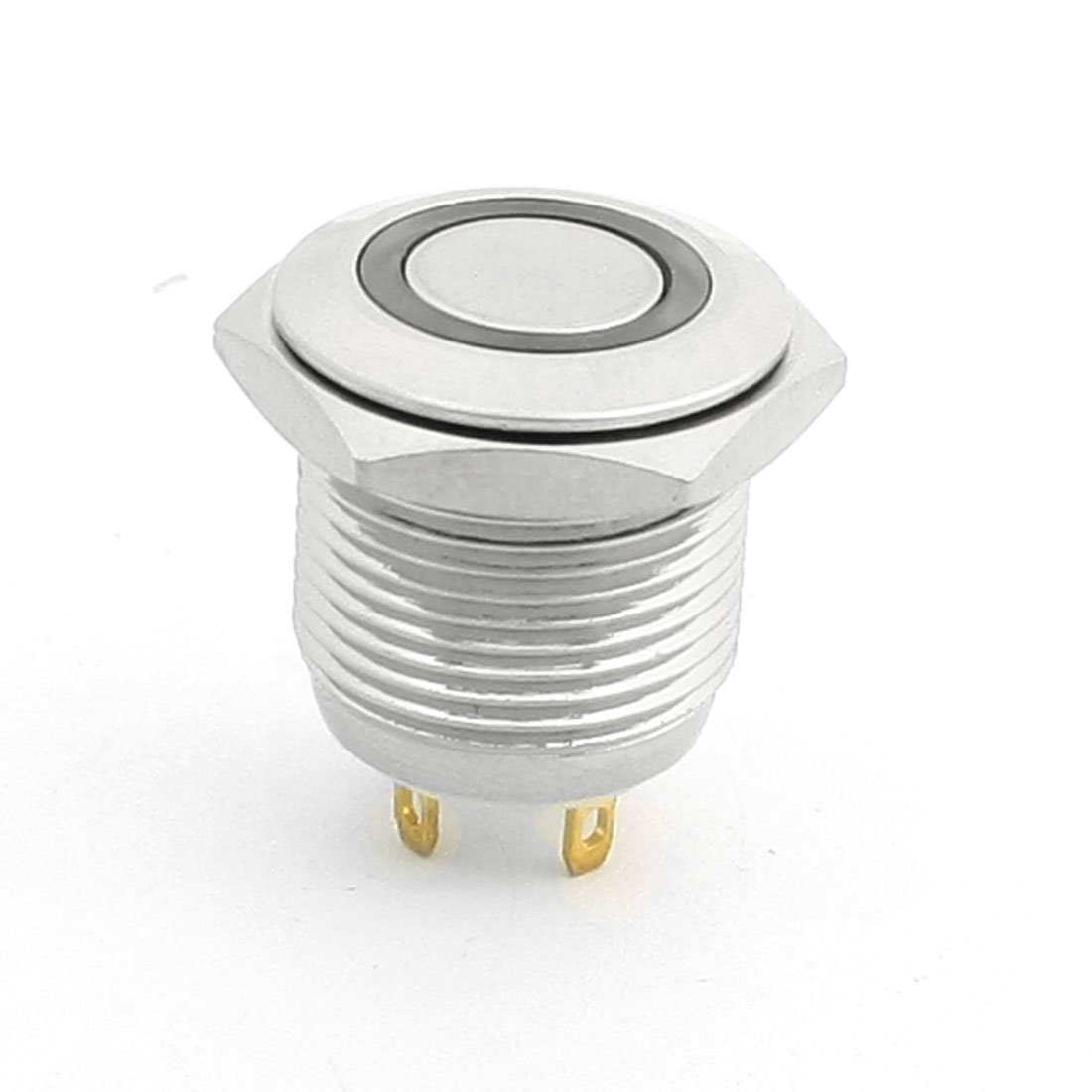 Sourcingmap 3V Green Illuminated LED 16mm Mount Metal Momentary Button Switch SPST