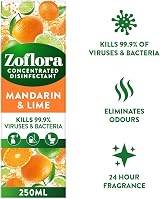 Zoflora Mandarin & Lime 6pc 250ml Concentrated 3-in-1 Disinfectant Kills 99.9% view 2