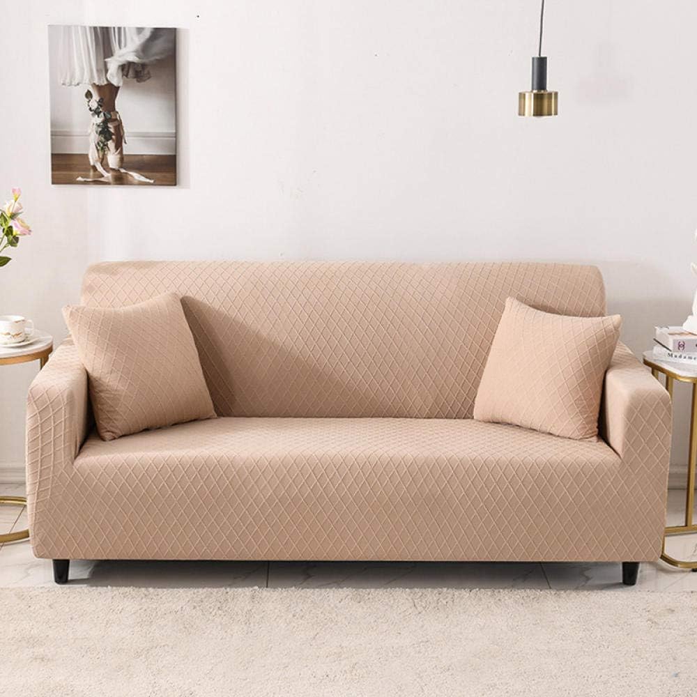Gramke Sofa Covers Plaid Jacquard Sofa Cover Machine Washable,camel,Loveseat2 seater 57"73