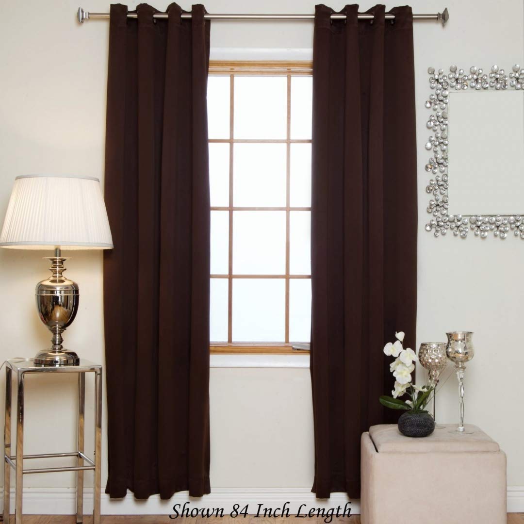 Chocolate Antique Brass Grommet Top Thermal Insulated Blackout