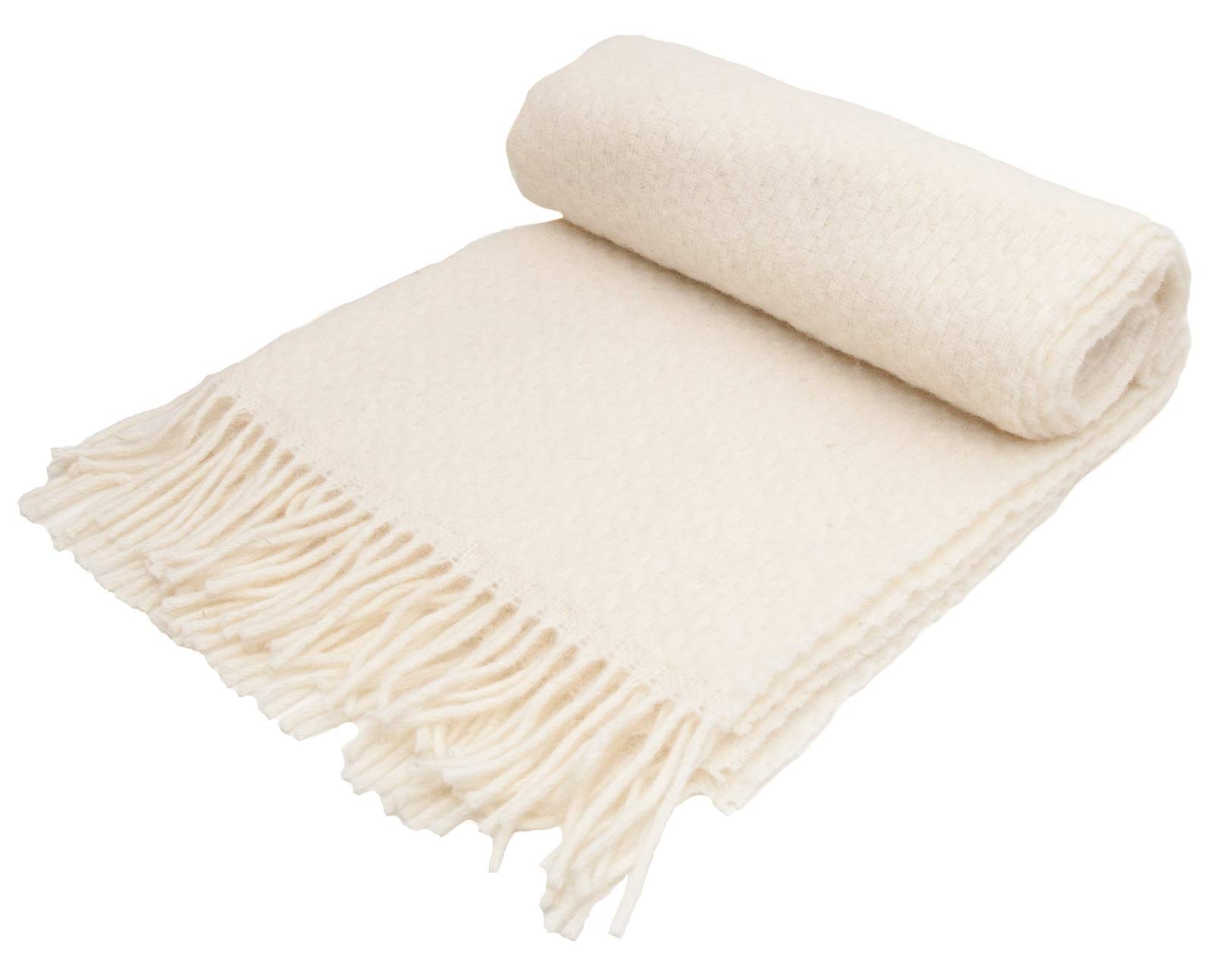 Tweedmill Textiles Wafer Cream Pure New Wool Knee Rug BRITISH MADE