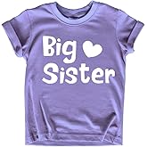 Big Sister Shirt Toddler Girl Promoted Outfit Baby Girls Announcement Heart tee