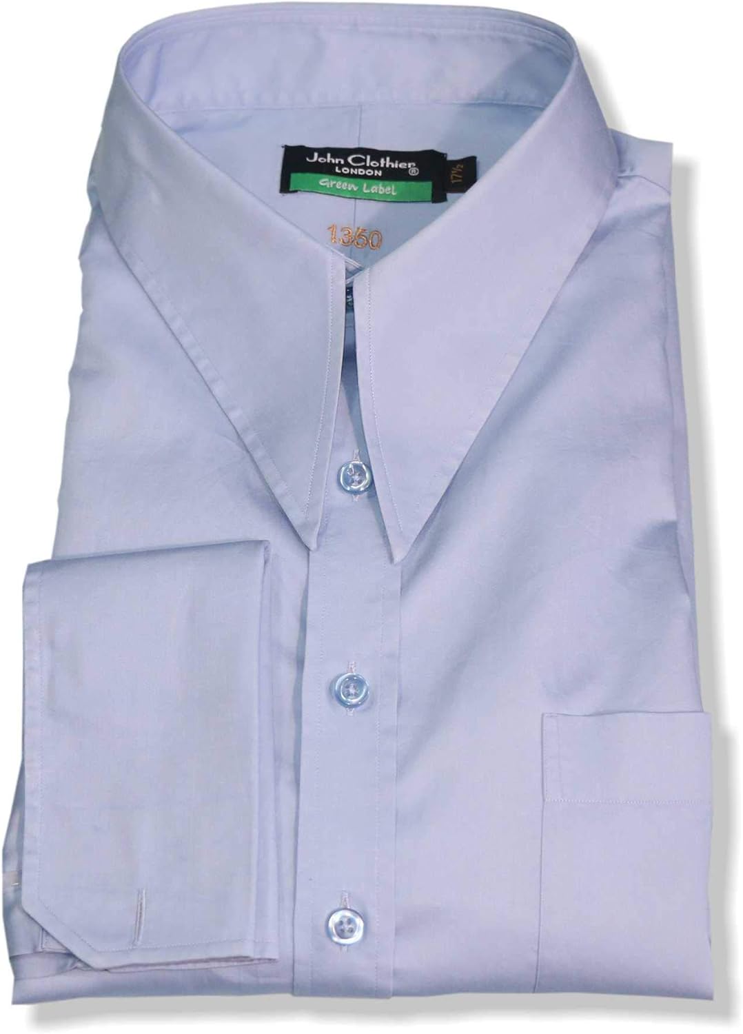 Spear Point Dagger Collar 100 Cotton Mens Shirt, White Long Point