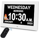 10.1'' Digital Clock, Extra Large Display Digital Clock with Date and Time | 1280*800P HD, Auto DST, Easy Setup 10 Reminders &amp; 6 Alarms, Remote, Wall Desk Mountable, Gifts for Alzheimer Dementia Elderly