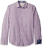 Original Penguin Men's Long Sleeve Check Shirt, Pink Icing, Large
