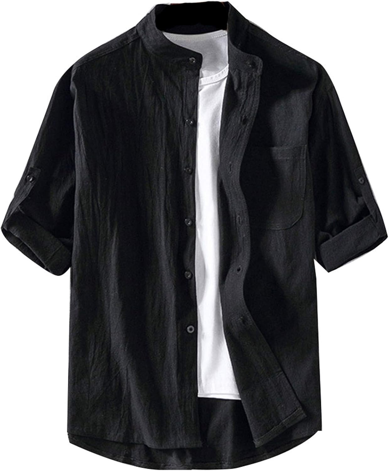high neck silk shirt